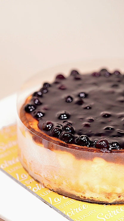 Blueberry Burnt Basque Cheesecake (Gluten-free)